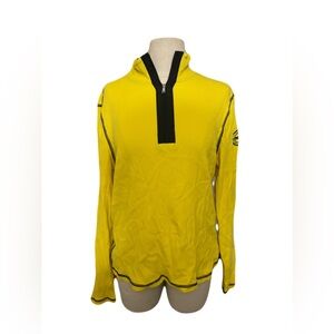 Lauren Active Ralph Lauren Waffle Knit Long Sleeve Half Zip Black and Yellow *SA